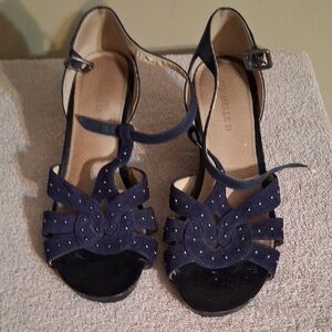Michelle D Navy Heeled Sandals